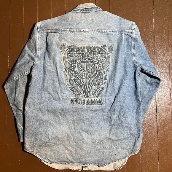 Sturgis South Dakota Denim Button up - Picture 1 of 3